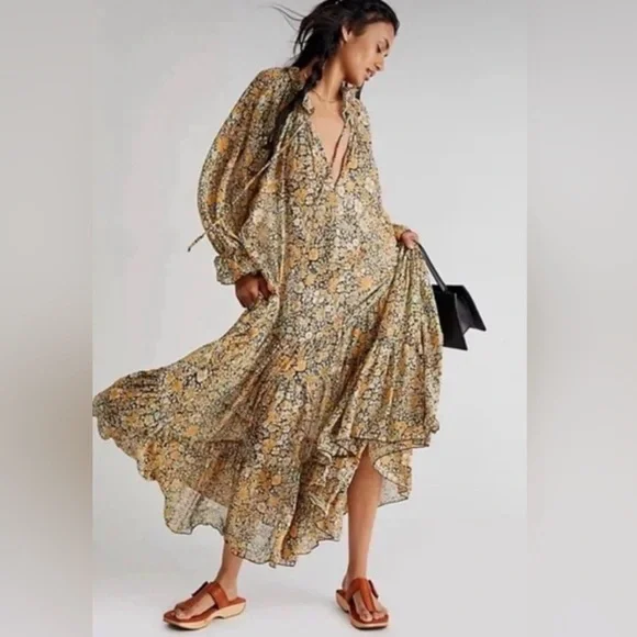 Free People Multicolor Floral Long Sleeve Dress - Picture 2 of 8